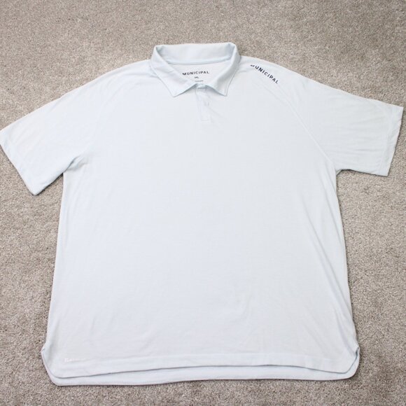 Muncipal Polo Shirt Mens 3XL XXL Light Blue Drirelease Utility Gear S/S Pullover - Picture 1 of 14